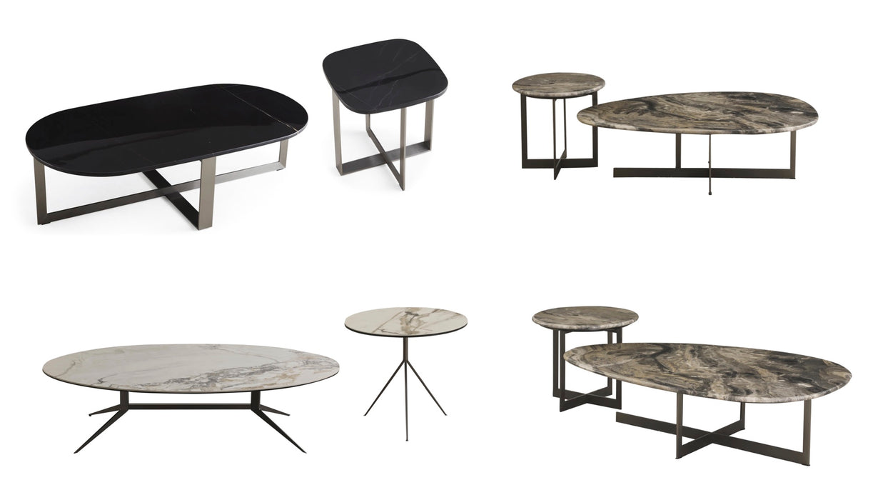 Domino Next Coffee Table - L. 140 cm / Graphite Oak/ Pewter