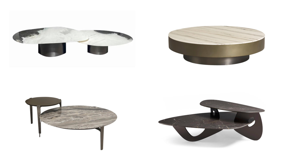 Living Room Furniture Square Tea Table Marble Top High-End Gold Stainless Steel Metal Modern Home Coffee Table