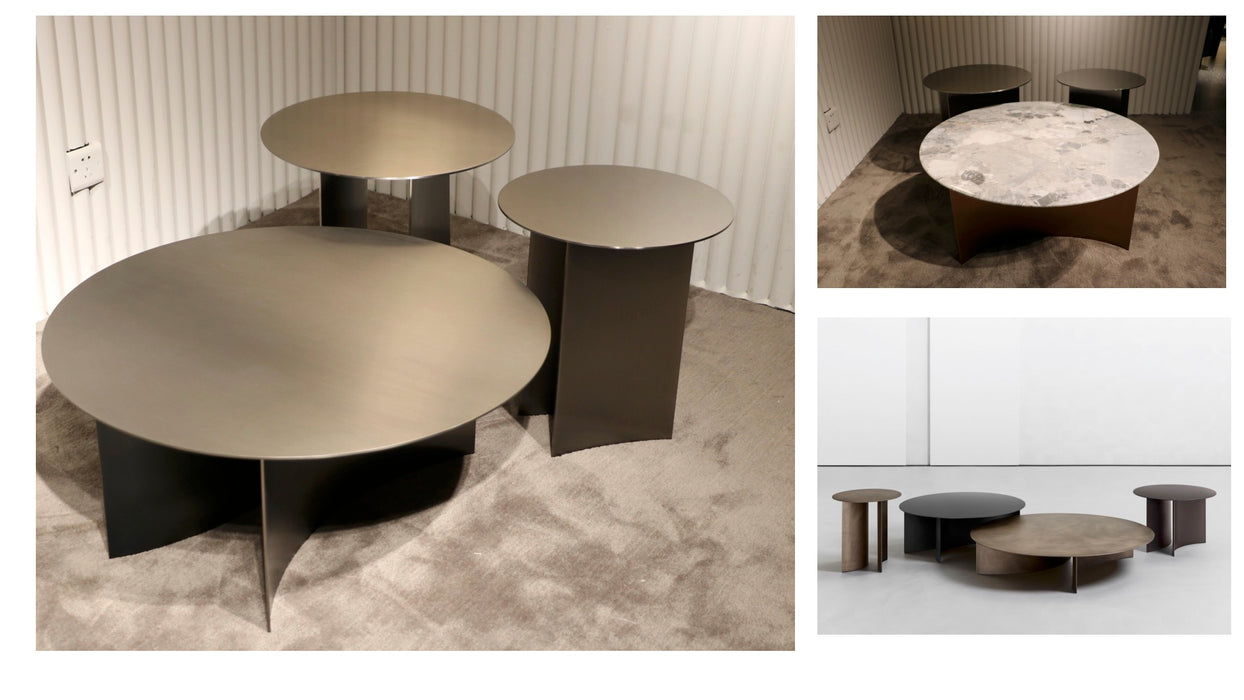 PIERRE Round metal coffee table