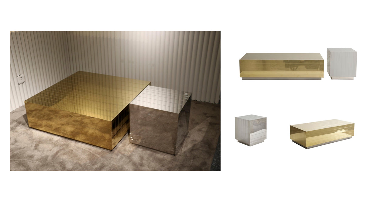 ST 32 GOLD SATIN BRASS COFFEE TABLE