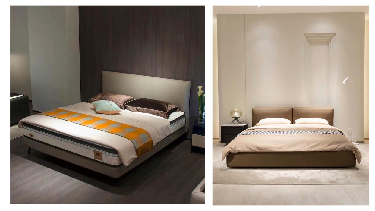 Luxury Italian Design Leather King Size Bedroom Set Furniture Double Bed