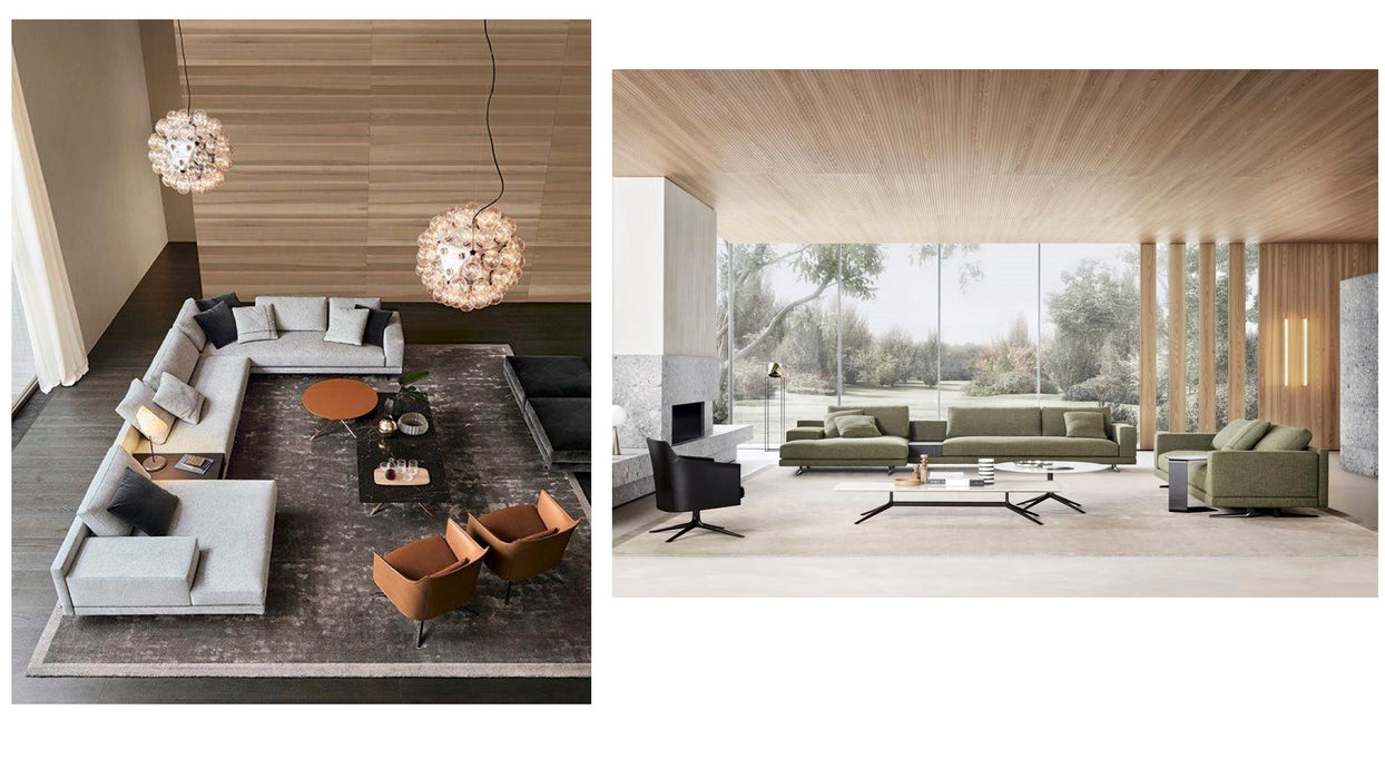 WBERT Italian Modern Fabric Sofa Set - Custom Home Furniture Apartments - Small & Large Living Room Corner Combination Seating