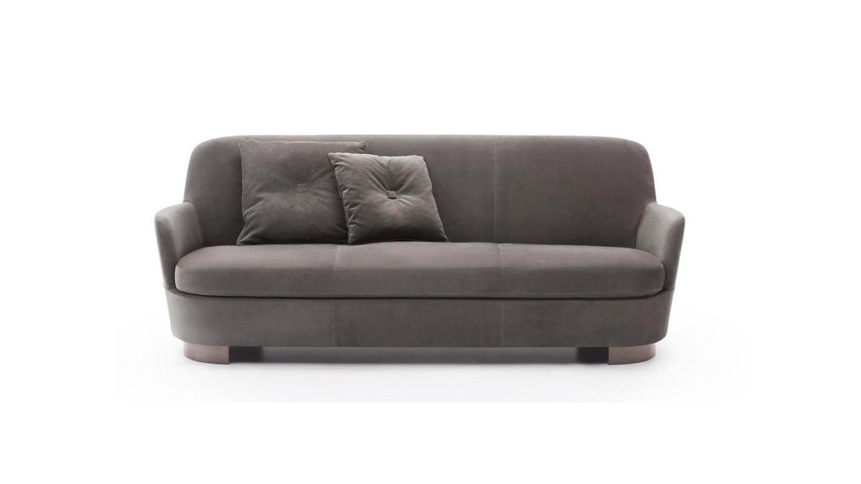 Luxurious Simple Large Soft Leather Gray Curved Modular Home Living Room Sofa