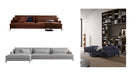 Three different sofas shown in a collage with a minimalistic living room setting.