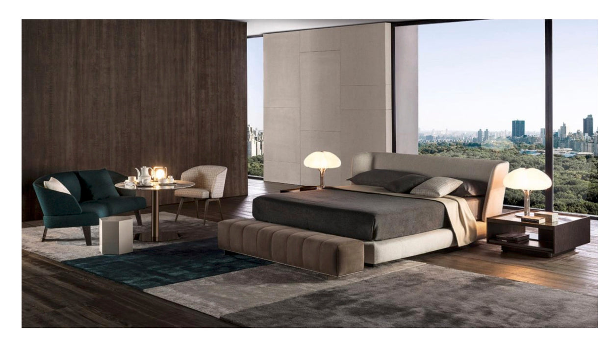 High End Modern Bed Frame 1.8 m Black Fabric Double Bed King Size Bedroom Furniture