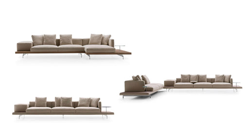 Modern beige sofa set on a white background