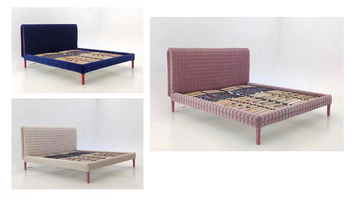 Designer Ruche Bed Solid Wood Ash Wedding Room Bed French High-End Double Fabric Bed Freehand Space Villa Large Flat