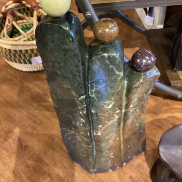 FARAI NYAKANYANZA|SIGNED FAMILIES COLLECTION TRIO COBALT STONE SCULPTURE